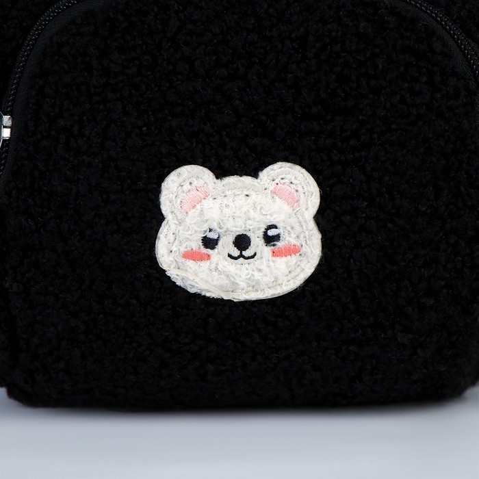 Сумка плюшевая «Мишка», чёрная