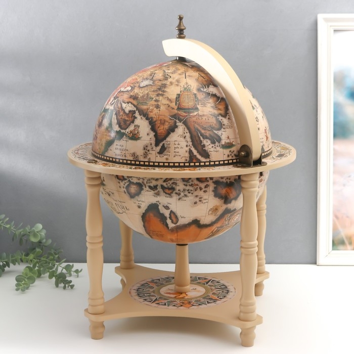 Глобус-бар декоративный, песочный цвет 43х33х33 см Глобус-бар декоративный, песочный цвет 43х33х33 см