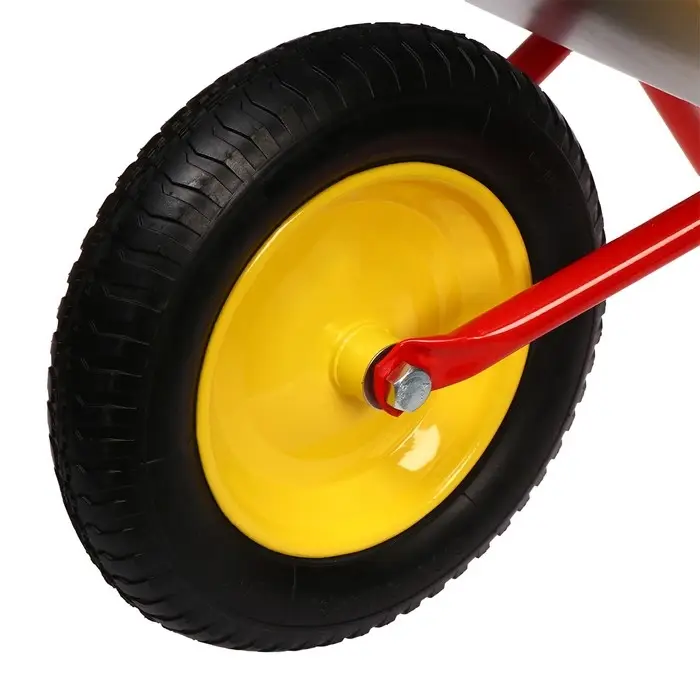 Тачка садовая, одноколёсная: груз/п 80 кг, объём 65 л, красные ручки Тачка садовая, одноколёсная: груз/п 80 кг, объём 65 л, красные ручки