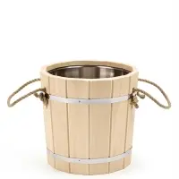 Ведро-запарник для бани и сауны, 12 л, деревянное, нержавеющая вставка