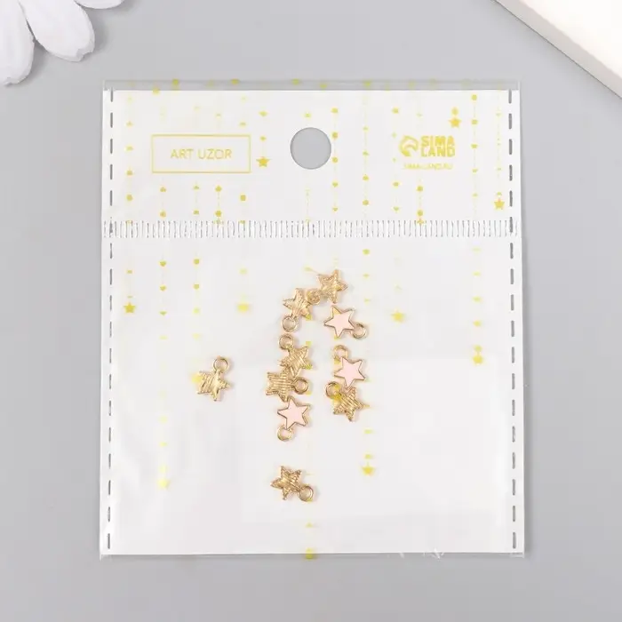 Декор для творчества металл Декор для творчества металл "Розовая звёздочка" эмаль 0,8х0,6 см