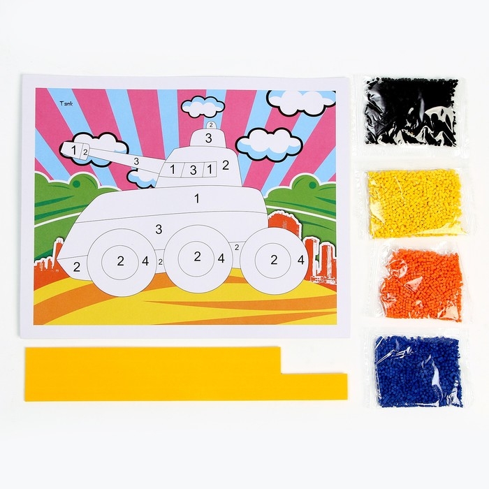 Набор для творчества: аппликация EVA крошкой и раскраска - наклейки «Техника»