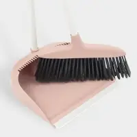 Щётка для пола Доляна, совок 25&times;23 см, щётка 29&times;84 см, металлическая ручка 77 см, розовая