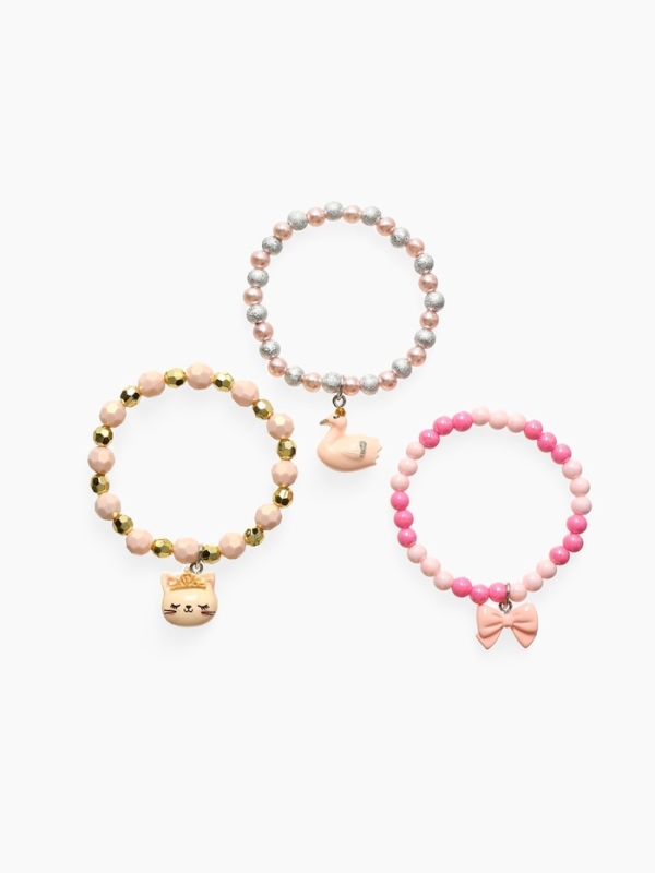 Браслет детский  Браслет детский "Выбражулька" 3шт, сияние, кот, лебедь, бант, цветной