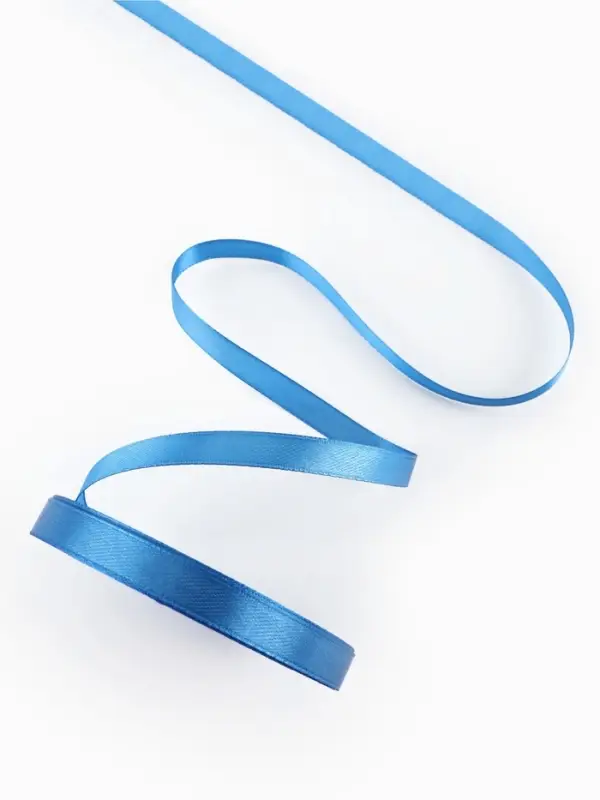 Лента атласная, 10 мм, 23±1 м, лазурно-синяя №97