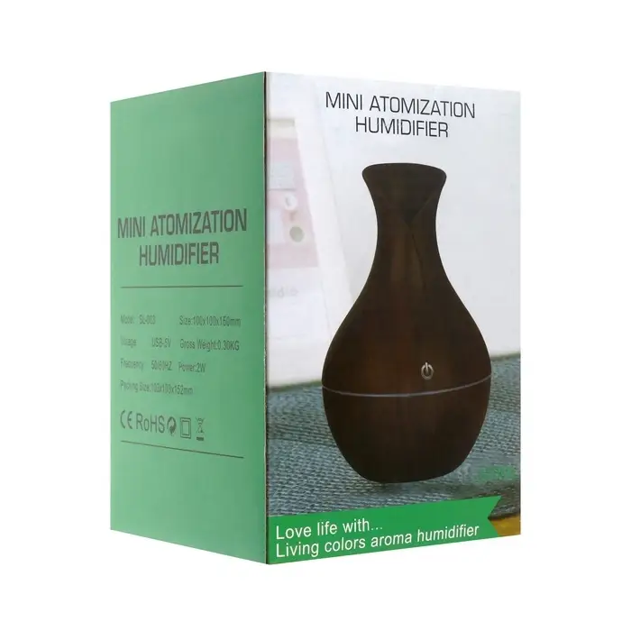 Увлажнитель воздуха LHU-01, ультразвуковой, 200 мл, с подсветкой, светлое дерево