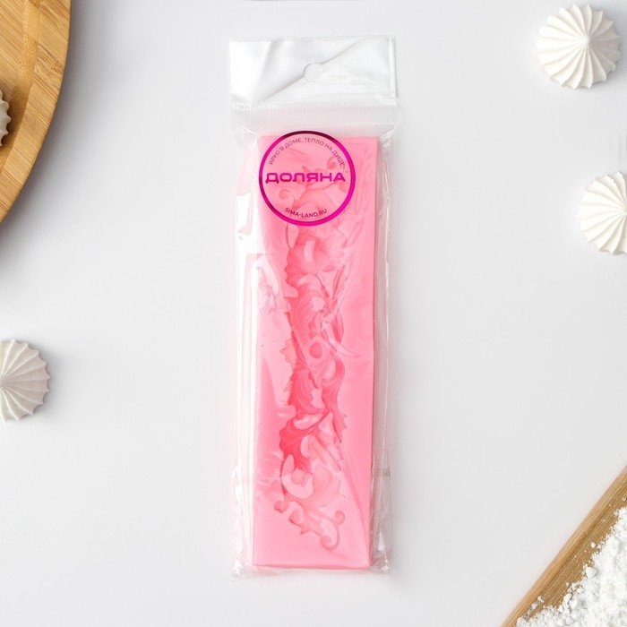 Молд Доляна «Лепнина», силикон, 13,5×3,5 см, цвет розовый Молд Доляна «Лепнина», силикон, 13,5×3,5 см, цвет розовый