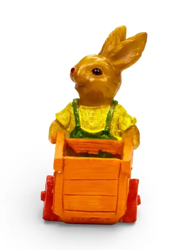 Фигурное кашпо 13 х 18 х 17см  "Заяц с тележкой"