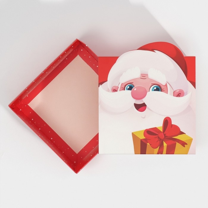 Коробка подарочная новогодняя складная «Дедушка Мороз», 15 х 15 х 8 см, Новый год Коробка подарочная новогодняя складная «Дедушка Мороз», 15 х 15 х 8 см, Новый год