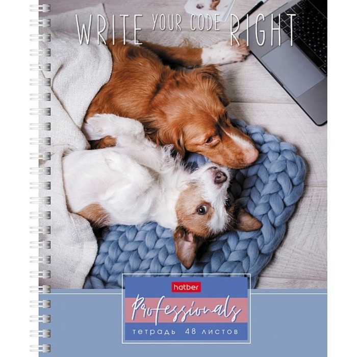 Тетрадь 48 листов в клетку на гребне Тетрадь 48 листов в клетку на гребне "Профессионалы", обложка мелованный картон, блок офсет 65г/м2, МИКС
