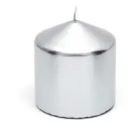 Свечи столбик 7&times;7.5 см, набор 4 шт., 25 ч, серебро