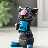 Фигурка полистоун &laquo;Кот с кружкой&raquo;, 8 см