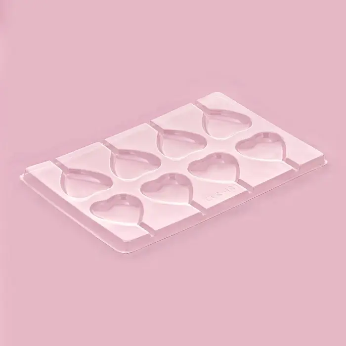 Форма для шоколада и конфет &laquo;Сердце&raquo;, 27.2&times;18.2 см, 8 ячеек, пластик, прозрачная