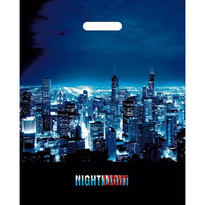 Пакет «Ночные огни», полиэтиленовый с вырубной ручкой, 38×47 см, 60 мкм