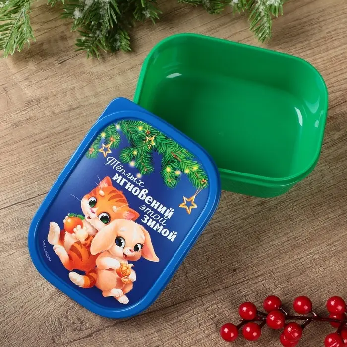 Ланч - бокс новогодний «Теплых мгновений», 500 мл Ланч - бокс новогодний «Теплых мгновений», 500 мл