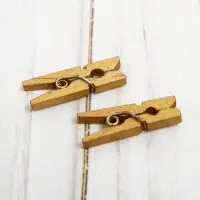 Прищепки декоративные в тёмном золоте, 50 шт.