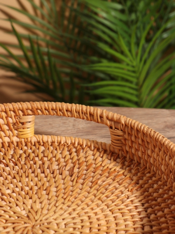 Поднос круглый 30х5 см, ротанг