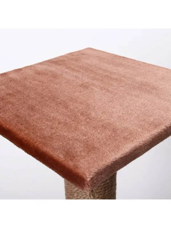 Когтеточка, 40&times;40&times;84 см, с высоким и толстым столбиком и площадкой, джут, МИКС