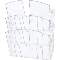 Лоток настенный Attache 3 отделения А4 горизонтальные прозрачный