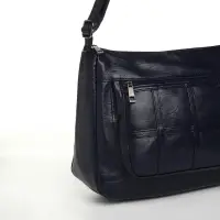 Сумка женская кросс-боди на молнии, 28&times;10&times;20 см, однотонная, тёмно-синяя