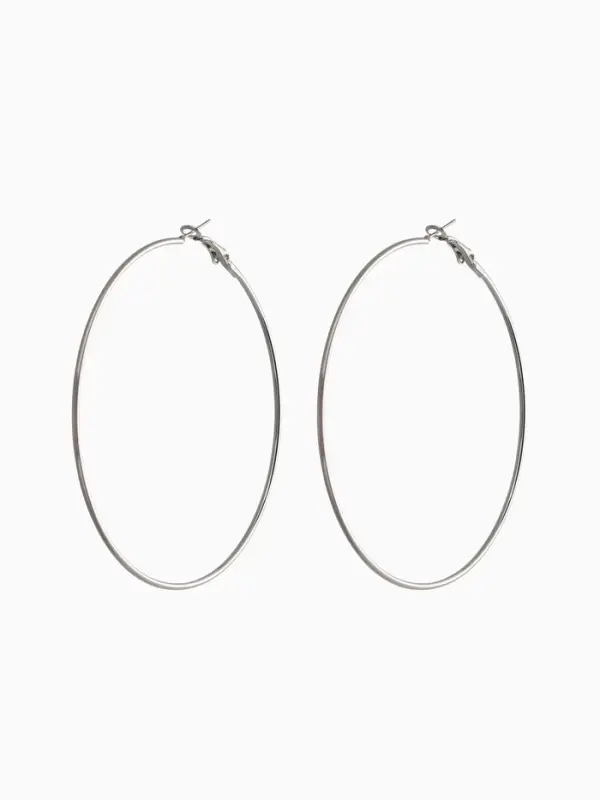 Серьги кольца QF &laquo;Классика&raquo;, d=8 см, цвет серебро