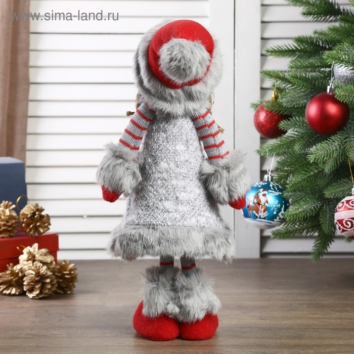 Кукла интерьерная Кукла интерьерная "Девочка в сером платьице с меховой отделкой" 46 см