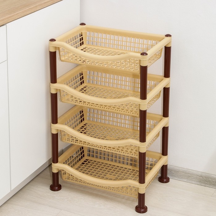 Полка напольная для овощей «Хозяюшка», бежевая Полка напольная для овощей «Хозяюшка», бежевая