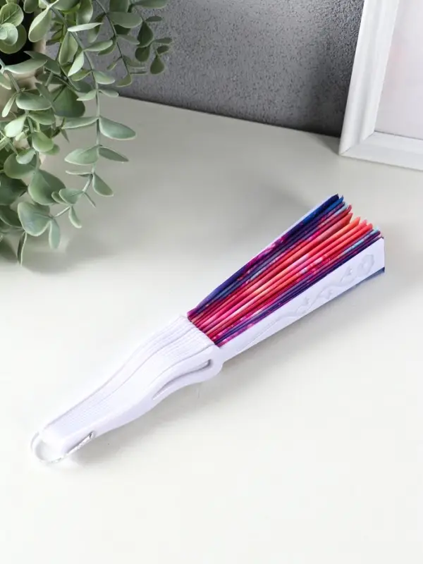 Веер пластик, текстиль  Веер пластик, текстиль "Пузырьки" МИКС 23 см