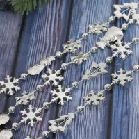 Бусы на ёлку &laquo;Снежинки&raquo;, длина 2.7 м, d=2.3 см, МИКС