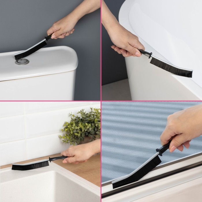 Щётка для труднодоступных мест Доляна, 23×2 см, 2 шт, цвет черный Щётка для труднодоступных мест Доляна, 23×2 см, 2 шт, цвет черный