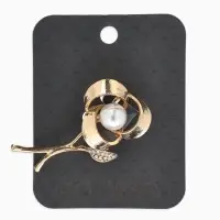 Брошь &laquo;Цветок&raquo; тринити, жемчуг, цвет белый в золоте