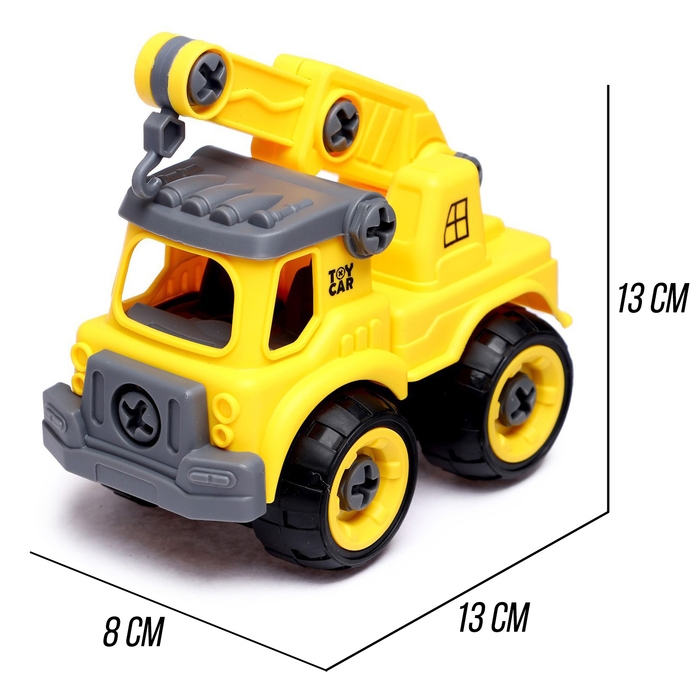 Конструктор винтовой «Машина с краном», с отвёрткой, 26 деталей Конструктор винтовой «Машина с краном», с отвёрткой, 26 деталей