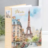 Фотоальбом на 80 фото 10х15 см "Улочка у Эйфелевой башни" в коробке 5х19х22,8 см
