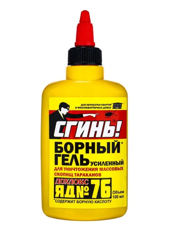 Средство от тараканов Дохлокс &laquo;Сгинь&raquo; №76, гель, борный, усиленный, флакон, 100 мл