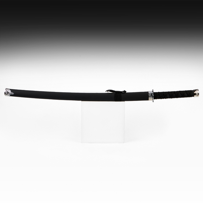 Сувенирное оружие "Катана Орочи" 89 см, клинок 46 см, ножны , черные, матовые, б/подставки