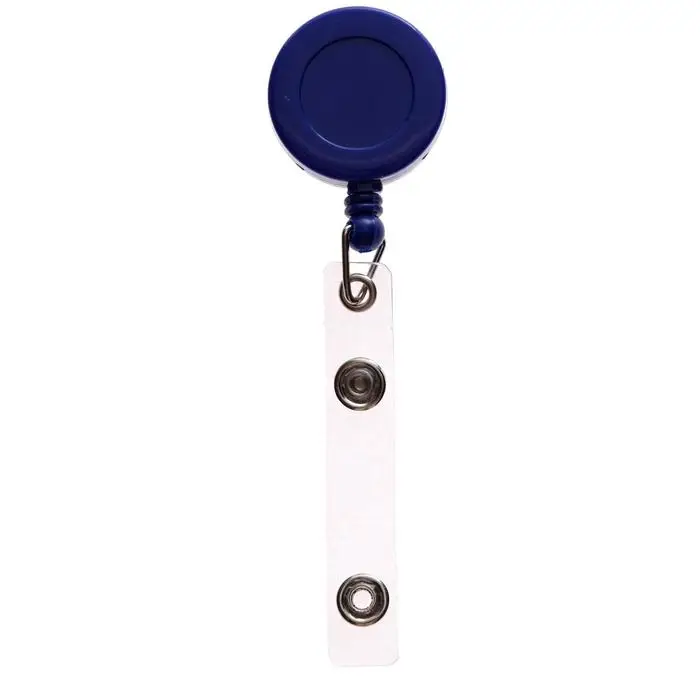 Держатель-рулетка для бейджей, 75 см, петелька, клип, синий