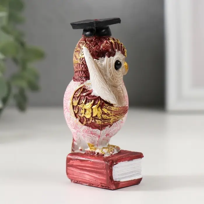 Фигурка полистоун &laquo;Ученый красный филин на книге&raquo;, 3.5&times;4.5&times;8.5 см, МИКС