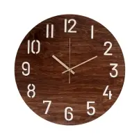 Часы настенные, интерьерные, бесшумные, d-40 см, дерево, открытые