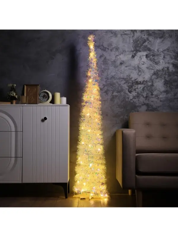 Светодиодная фигура из мишуры &laquo;Волшебная Ёлка&raquo; 120&times;40 см, 200 LED, от батареек ААх3, свечение тёплое белое