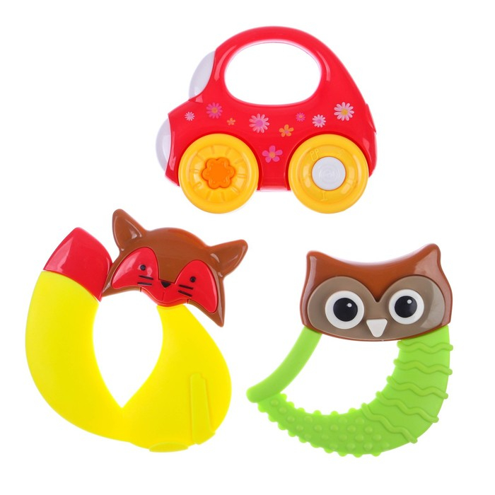 Набор погремушек «Наш малыш» с эластичными элементами, 6 шт., Крошка Я Набор погремушек «Наш малыш» с эластичными элементами, 6 шт., Крошка Я