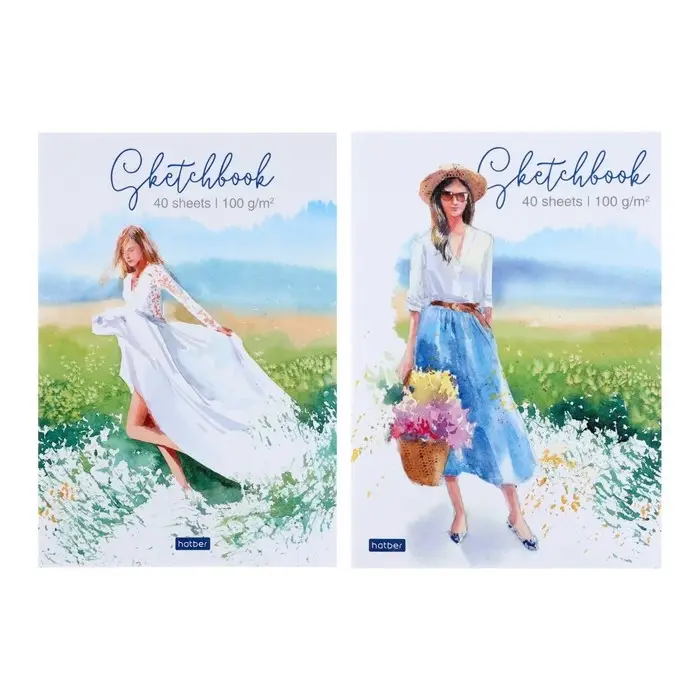 Скетчбук А5, 40 листов, на склейке, Скетчбук А5, 40 листов, на склейке, "Красота мгновения", обложка мелованная бумага, жёсткая подложка, блок 100 г/м²