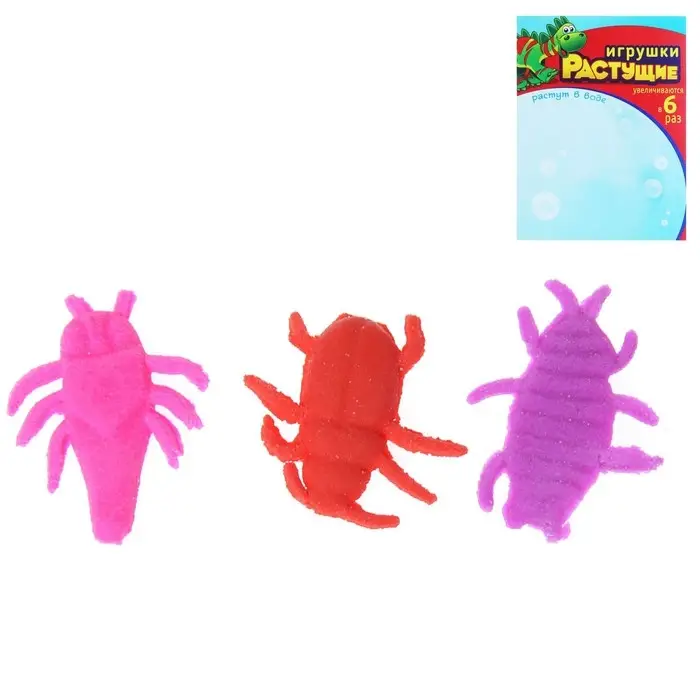 Растущие животные «Насекомые», набор 3 шт., МИКС Растущие животные «Насекомые», набор 3 шт., МИКС