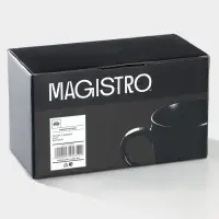 Кружки Magistro Carbon, набор 2 шт., 380 мл, фарфор, чёрная