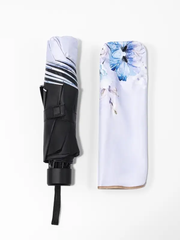 Зонт механический &laquo;Цветочный сад&raquo;, эпонж, 4 сложения, 8 спиц, R=48/55 см, d=96 см, МИКС