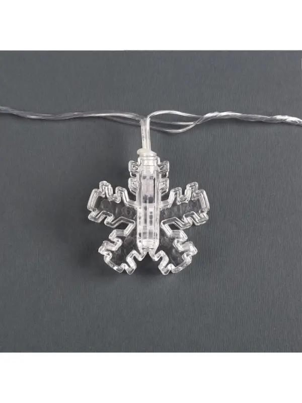 Гирлянда &laquo;Нить&raquo; 4.5 м с насадками &laquo;Прищепки-снежинки&raquo;, IP20, прозрачная нить, 20 LED, свечение синее, 220 В