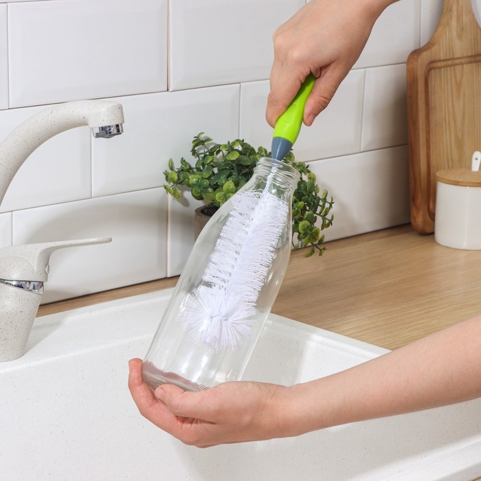 Ёрш для посуды Доляна Green day, 31×5 см, анатомическая ручка Ёрш для посуды Доляна Green day, 31×5 см, анатомическая ручка