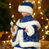 Снегурочка под ёлку &laquo;Зимнее волшебство. В синей шубке с сердечком&raquo; двигается, 30 см