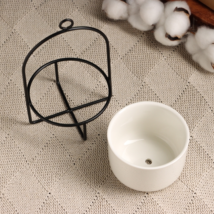 Горшок подвесной Горшок подвесной "Минималист" черный, 9х9х17см