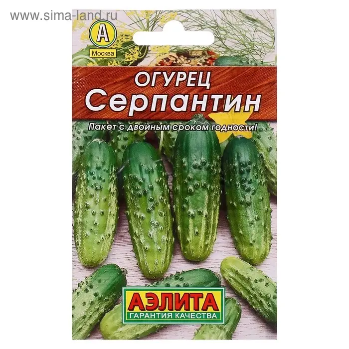 Семена Огурец Семена Огурец "Серпантин", "Лидер", пчелоопыляемый, 20 шт.