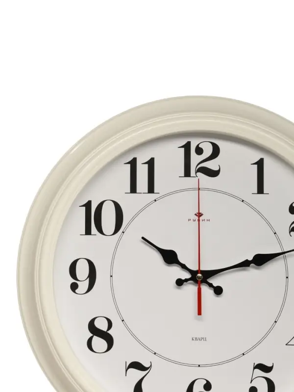 Часы настенные, интерьерные &laquo;Рубин&raquo;, бесшумные, d=35 см, корпус белый